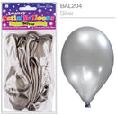 Satin Silver 11" Latex Balloons 8pk