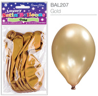 Satin Gold 11" Latex Balloons 8pk