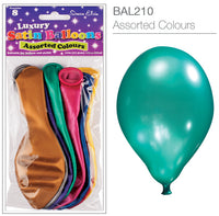 Satin Assorted Colours 11" Latex Balloons 8pk
