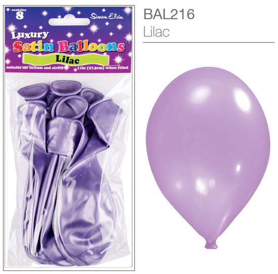 Satin Lilac 11" Latex Balloons 8pk