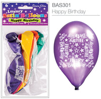 Simon Elvin Satin Birthday 11" Latex Balloons 6pk