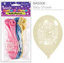 Baby Shower Satin Printed 11" Latex Balloons 6pk