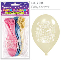 Baby Shower Satin Printed 11" Latex Balloons 6pk