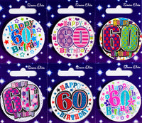Age 60 Mix Small Badges 55mm 6pk