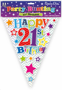 Happy 21st Birthday Flag Bunting 12ft