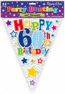 Happy 60th Birthday Flag Bunting 12ft
