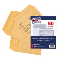 Pukka Wage Packets Printed 102x108mm 50pk