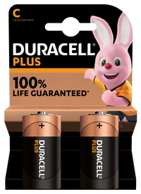 Duracell 2 Pack Batteries C