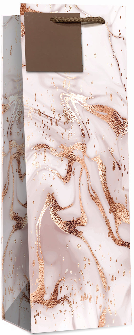 Simon Elvin Gift Bag Rose Gold Swirls Bottle 6pk
