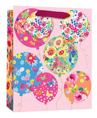 Simon Elvin Gift Bag Floral Balloons Medium 6pk