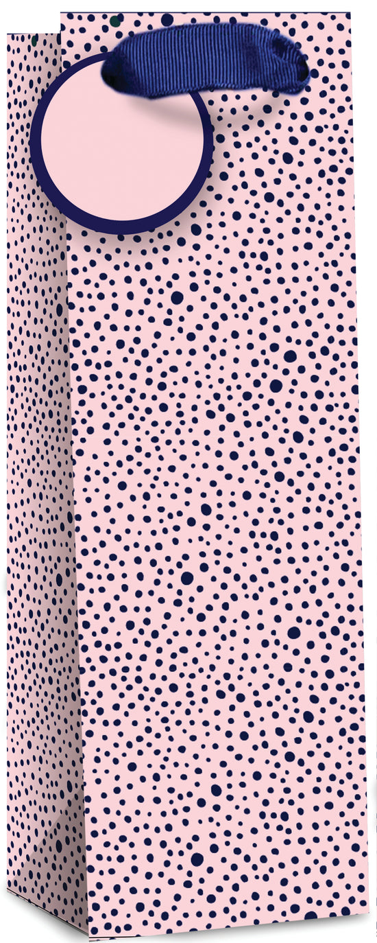 Simon Elvin Gift Bag Pink & Blue Spots Bottle 6pk