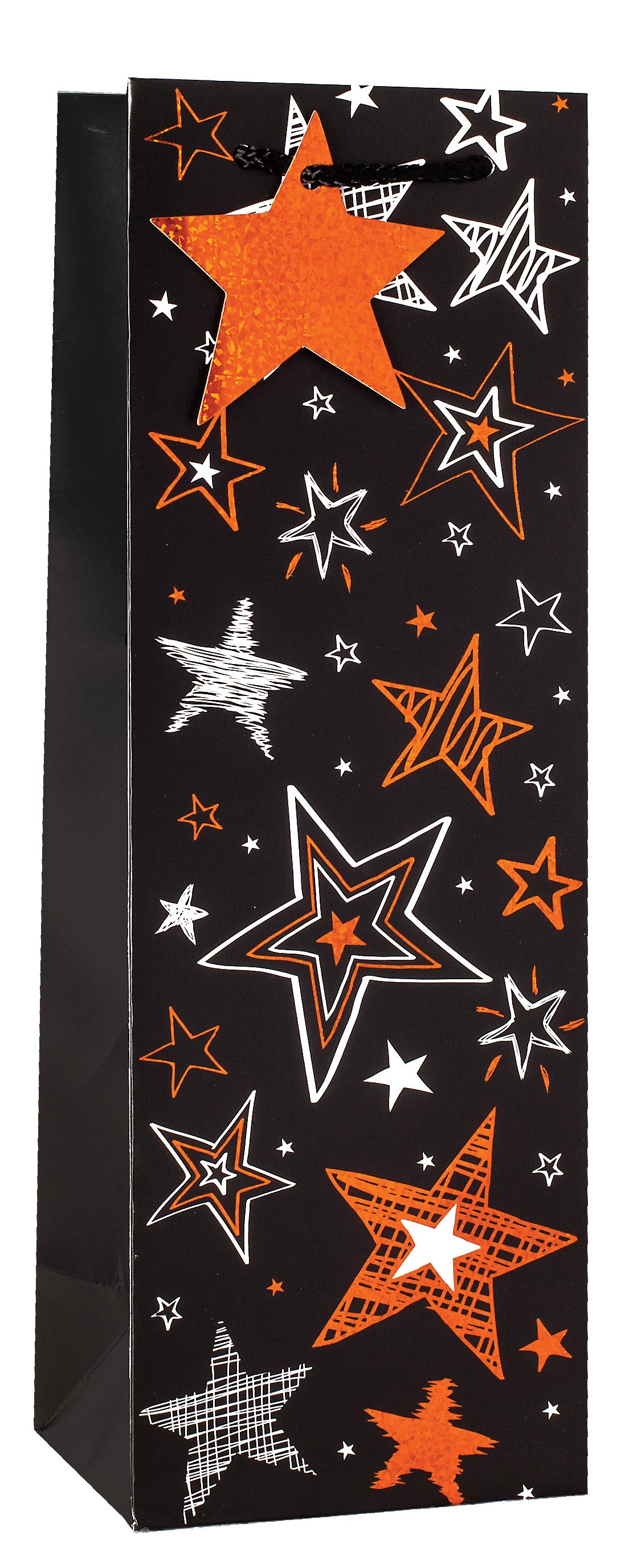 Simon Elvin Gift Bag Black/Red Stars Bottle 6pk