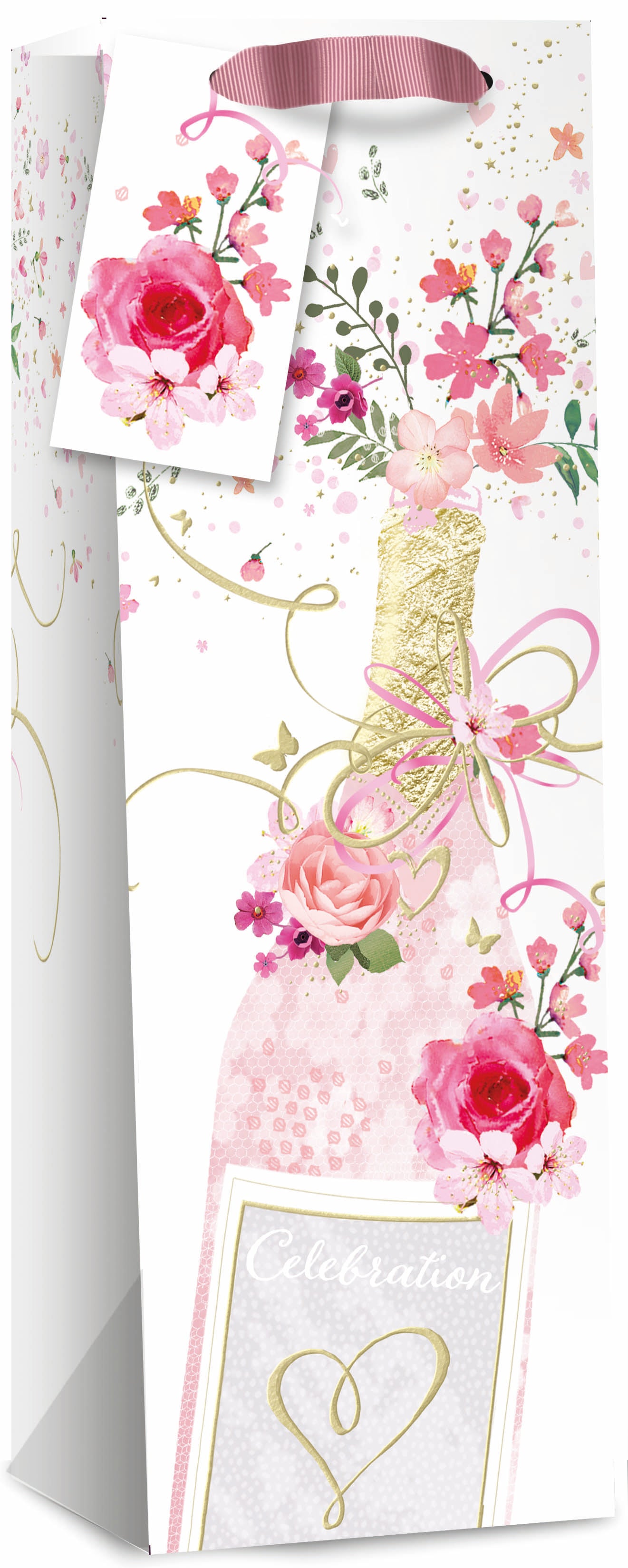 Simon Elvin Gift Bag Floral Champagne Bottle 6pk
