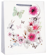 Simon Elvin Gift Bag White Floral Medium 6pk