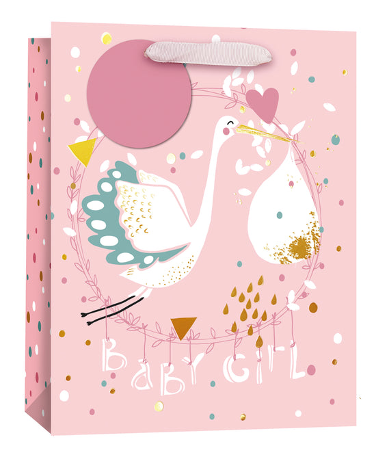 Simon Elvin Gift Bag Baby Girl Medium 6pk