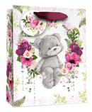 Simon Elvin Gift Bag Floral Bear Large 6pk