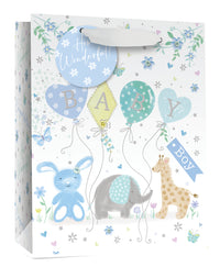 Simon Elvin Gift Bag Baby Boy Animals Large 6pk