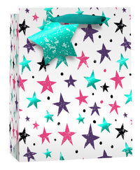 Simon Elvin Gift Bag Teal Stars Large 6pk