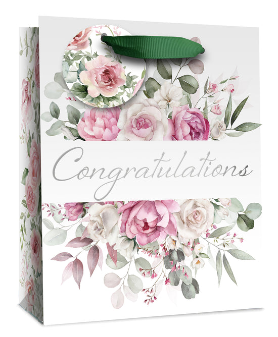 Simon Elvin Gift Bag Congrats Floral Large 6pk