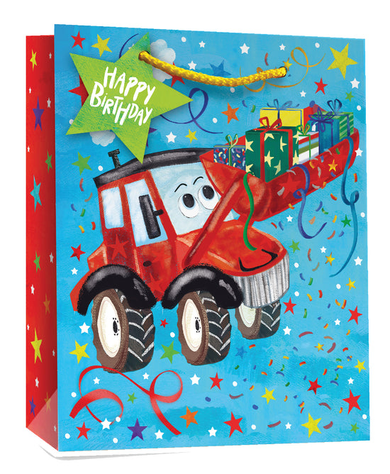 Simon Elvin Gift Bag Tractor Large 6pk