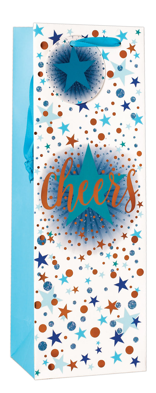 Simon Elvin Gift Bag Cheers Stars Bottle 6pk