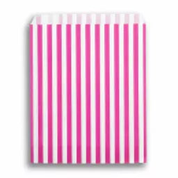 Pink Candy Stripe Paper Bags 5x7" 1000pk