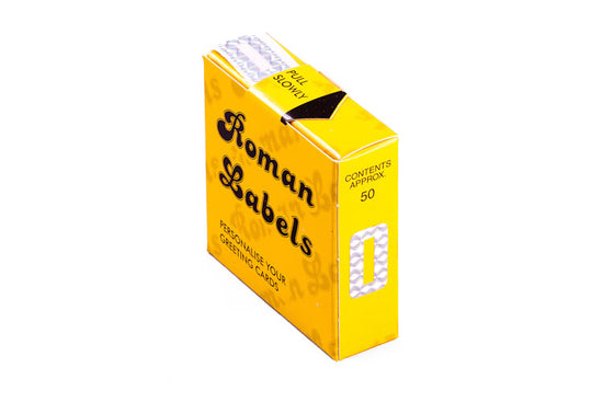 Roman Labels Silver Number 0 50pk