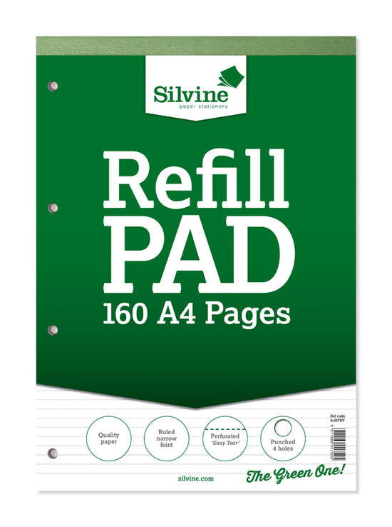 Refill Pad A4 Green Ruled 80 Sheet 6pk