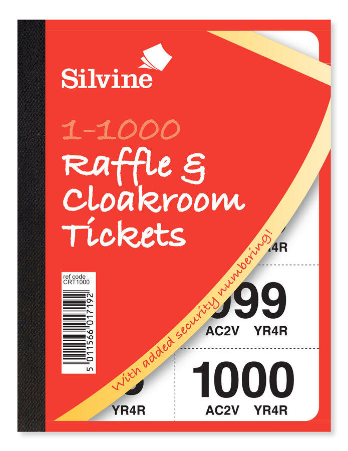 Cloakroom Tickets 1-1000 6pk