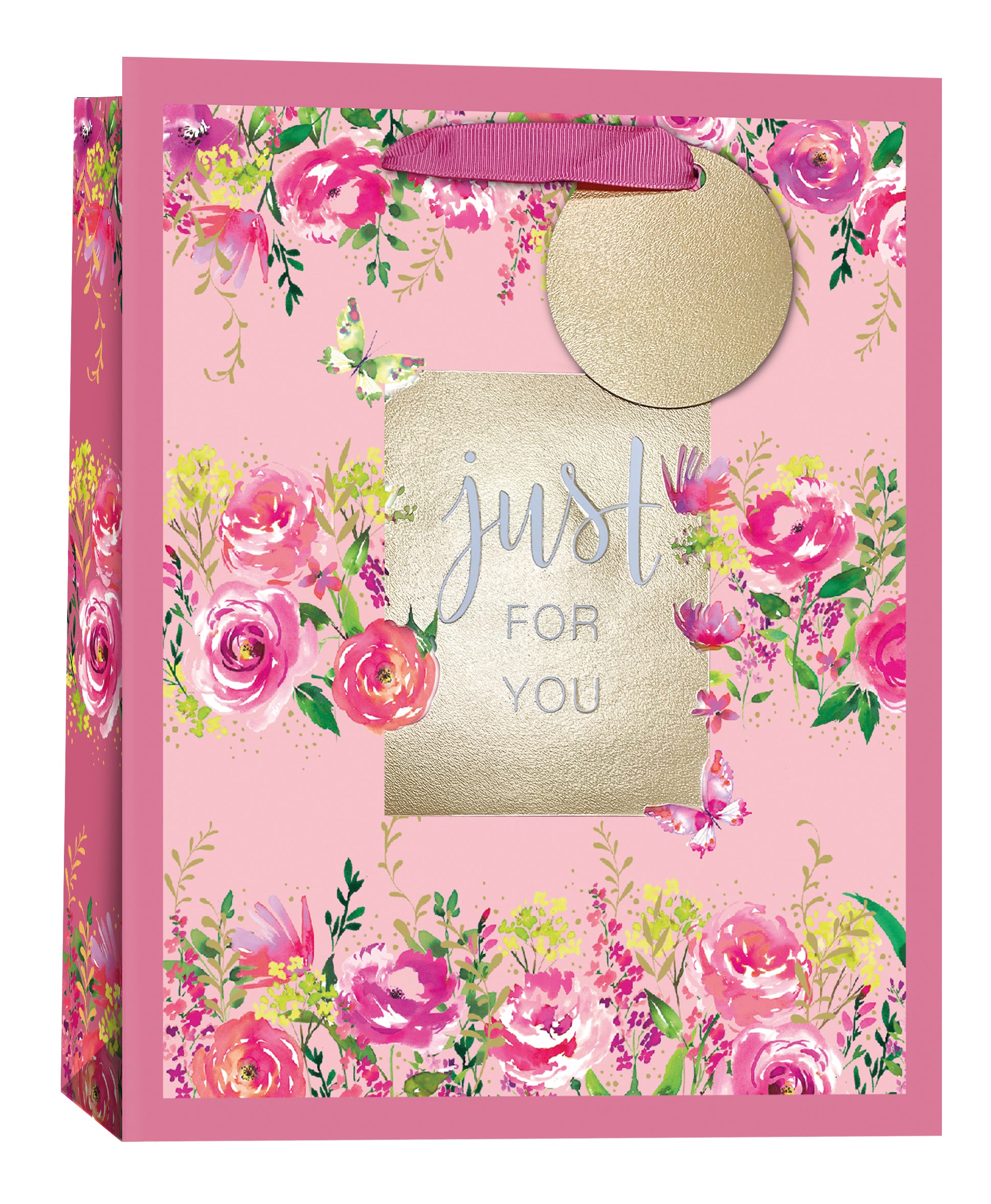 Simon Elvin Gift Bag Pink Floral Medium 6pk