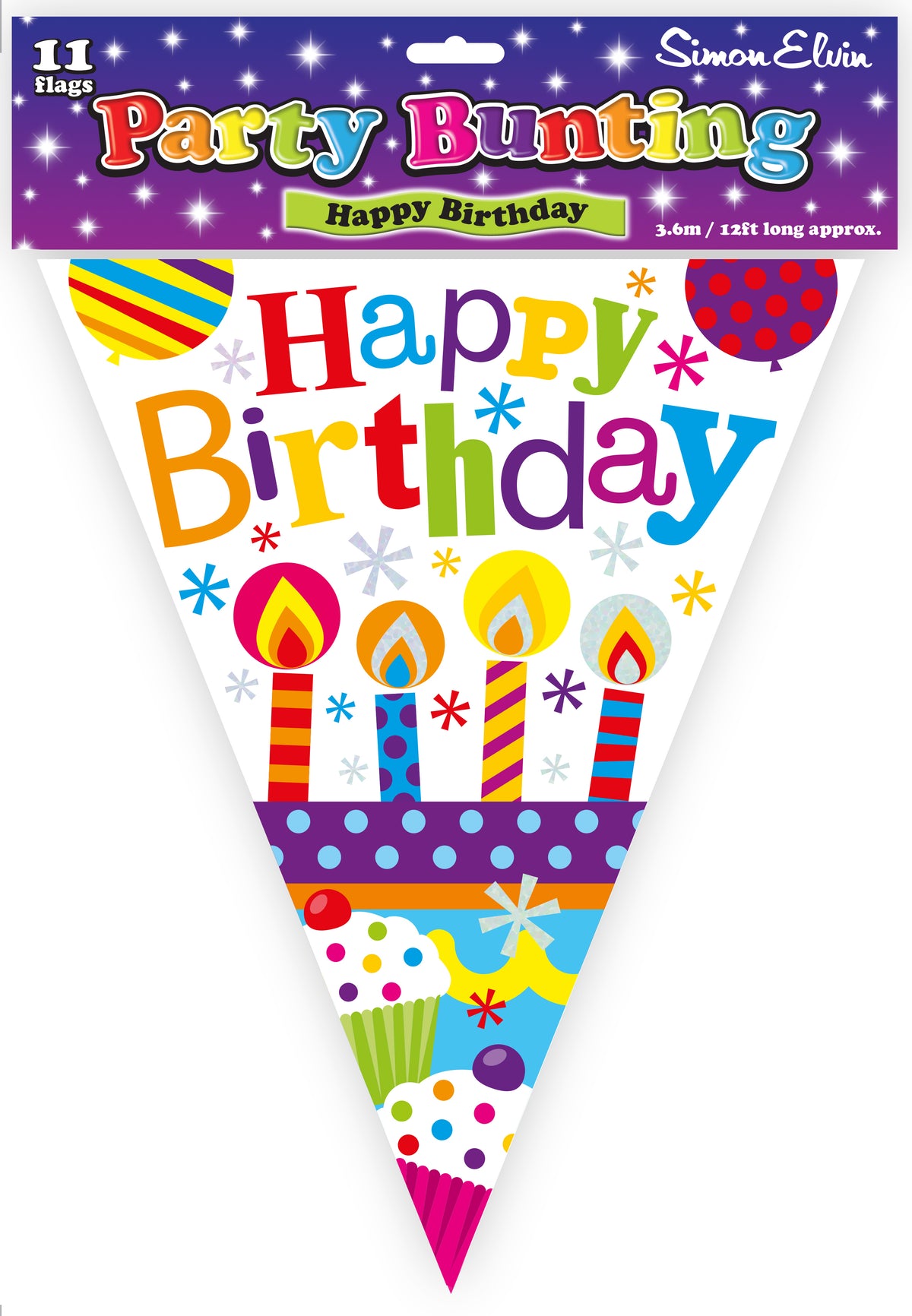 Happy Birthday Flag Bunting 12ft