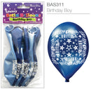 Birthday Boy Satin Printed 11" Latex Balloons 6pk