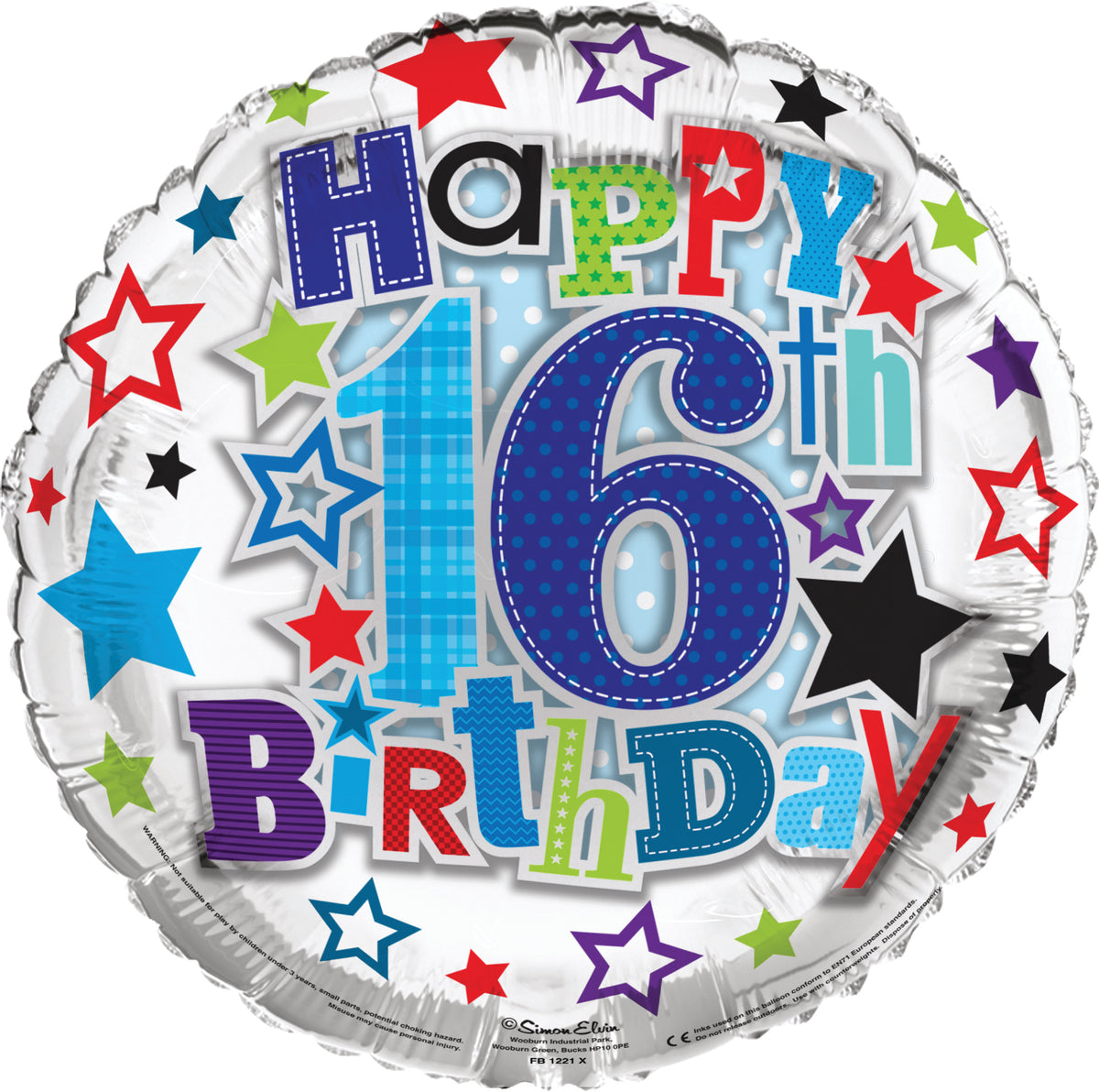 Age 16 Happy Birthday 18" Foil Balloon