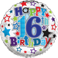 Age 16 Happy Birthday 18" Foil Balloon