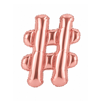Northstar Foil Balloon Rose Gold Hashtag 16"