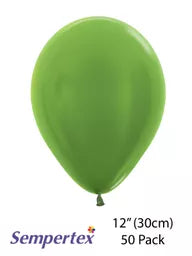 Sempertex Metallic Lime Green 12" Latex Balloons 50pk
