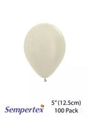 Sempertex Satin Ivory 5" Latex Balloons 100pk