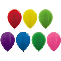 100 Latex Balloons 5" Metallic Assorted