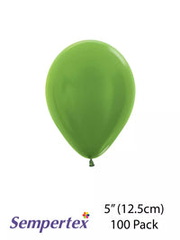 Sempertex Metallic Lime Green 5" Latex Balloons 100pk