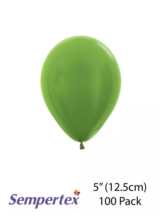 Sempertex Metallic Lime Green 5" Latex Balloons 100pk