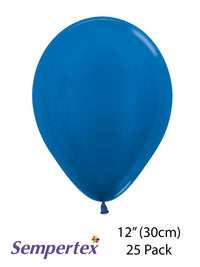 Sempertex Metallic Blue 5" Latex Balloons 100pk