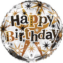 Happy Birthday Gold Star Burst 18" Foil Balloon