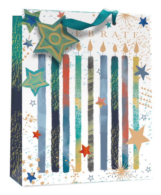 Simon Elvin Gift Bag Candles & Stars Medium 6pk