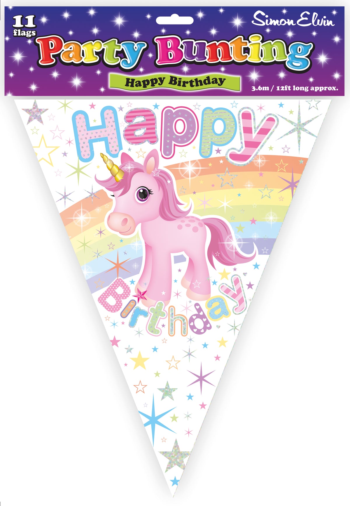 Happy Birthday Unicorn Flag Bunting 12ft