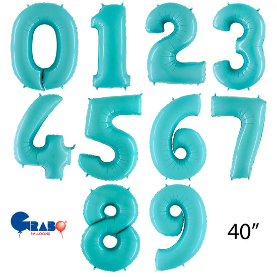 Grabo Foil Balloon Pastel Blue 40" Numbers 0 - 9