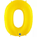 Grabo Foil Balloon Yellow Fluo 40" Number 0
