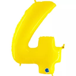 Grabo Foil Balloon Yellow Fluo 40" Number 4