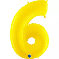 Grabo Foil Balloon Yellow Fluo 40" Number 6