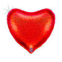 Grabo Red Glitter Holo 36" Heart Foil Balloon