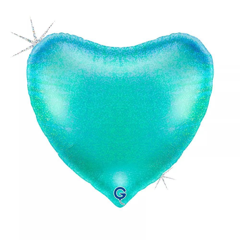 Grabo Glitter Tiffany 36" Heart Foil Balloon
